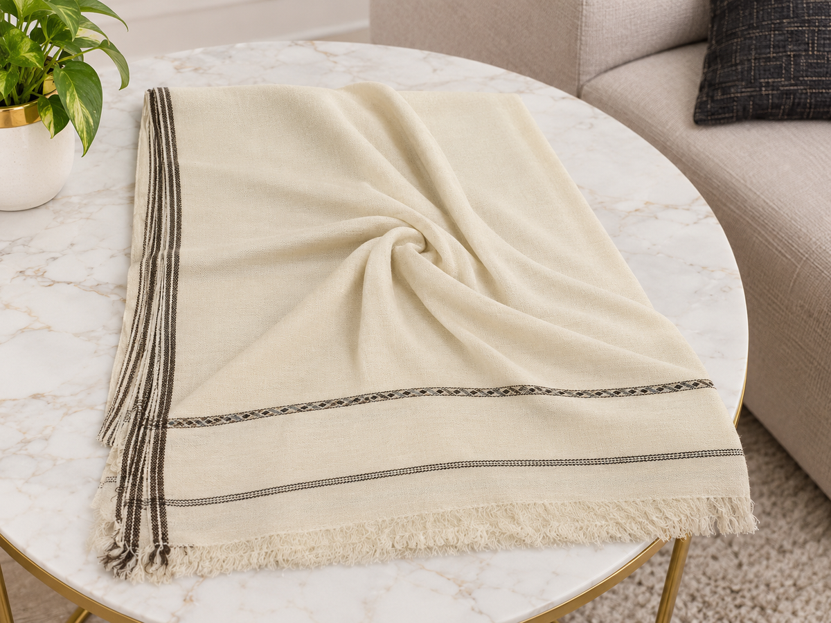 Cream original wool shwal