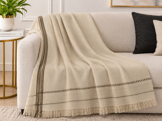 Cream original wool shwal