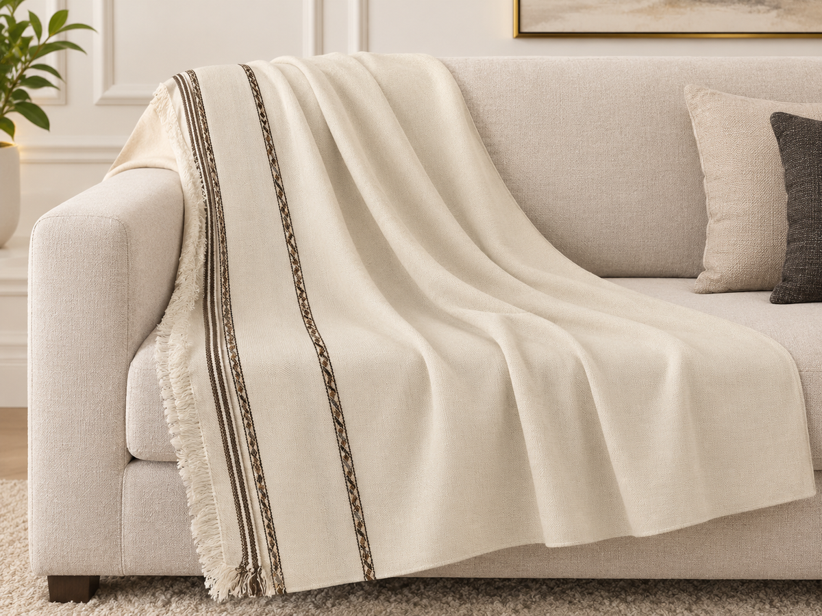 White original wool shwal