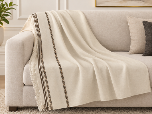 White original wool shwal