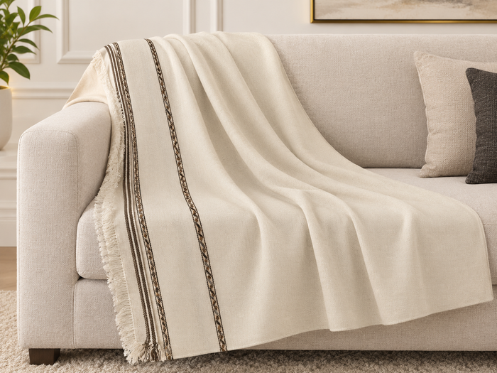 White original wool shwal