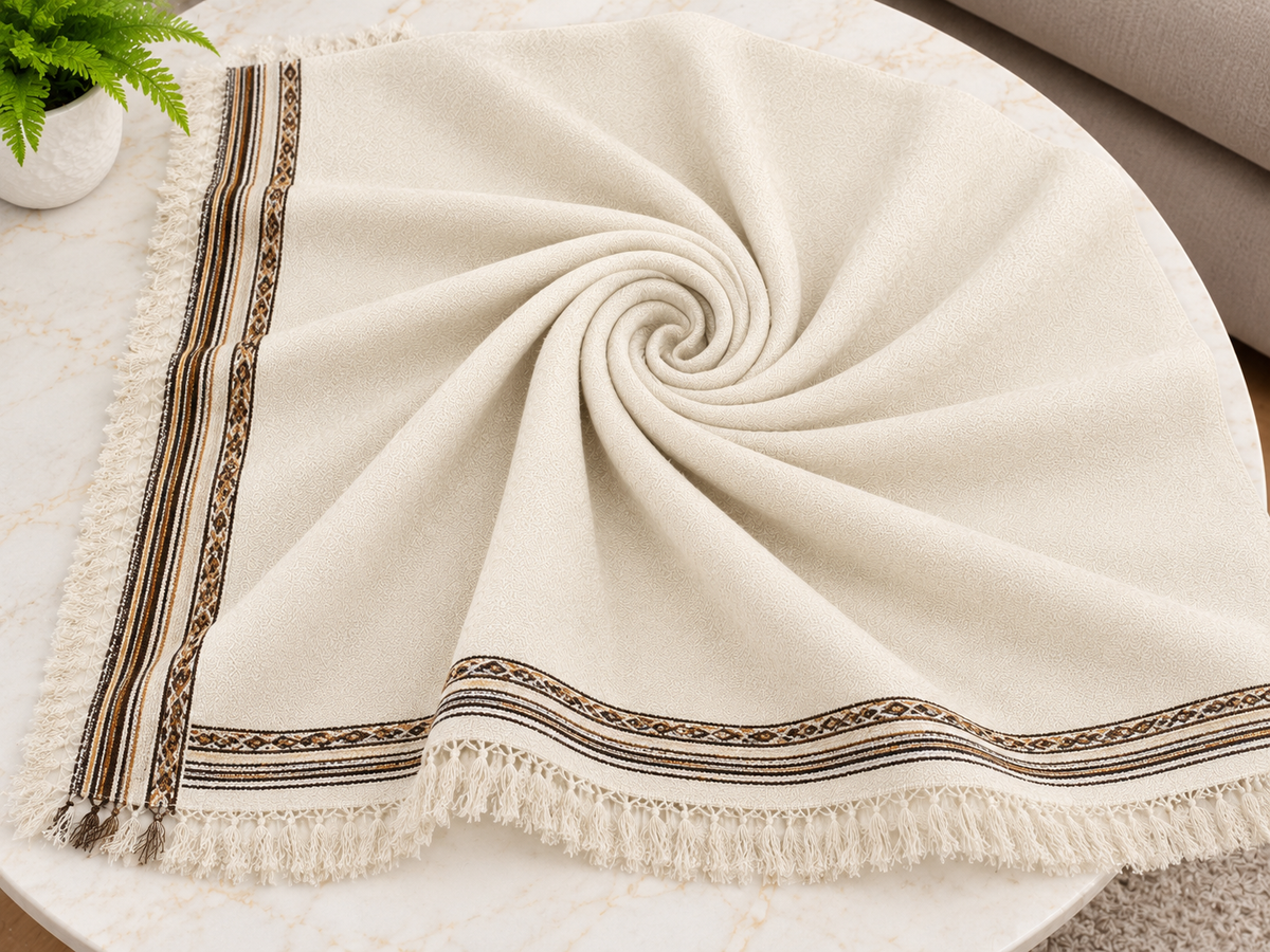 White original wool shwal