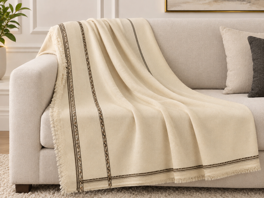 Dark cream wool shwal