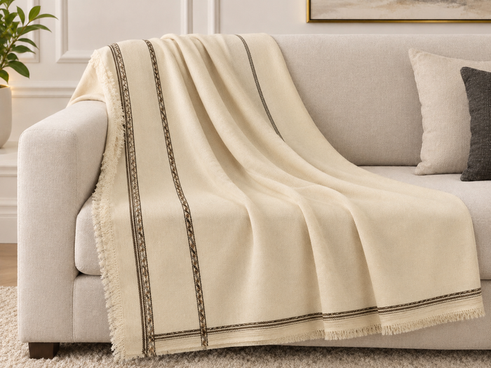Dark cream wool shwal