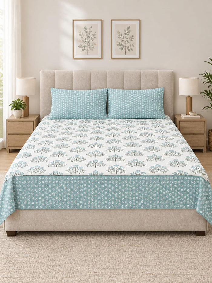 Fresh Aqua Floral Tree